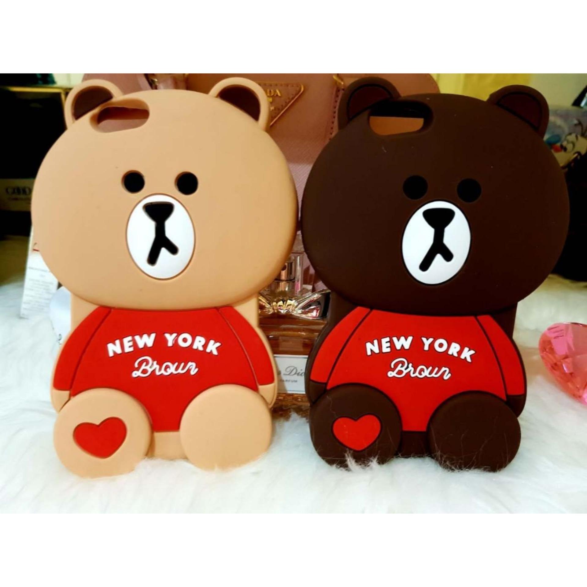 SAMSUNG GALAXY J1 ACE // J1 2016 // G360 / JUAL CASE BONEKA 3D BROWN BAJU MERAH- JUAL CASING HP BEKASI