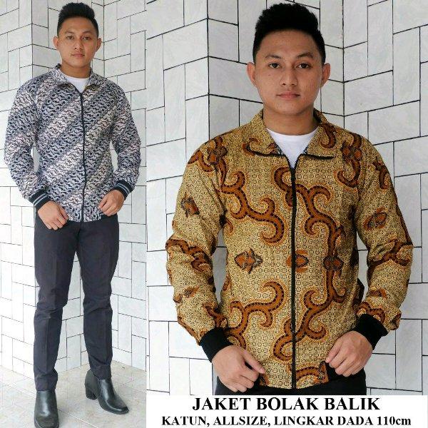 jaket batik BOLAK BALIK Exclussif bahan katun super geser utk memilih