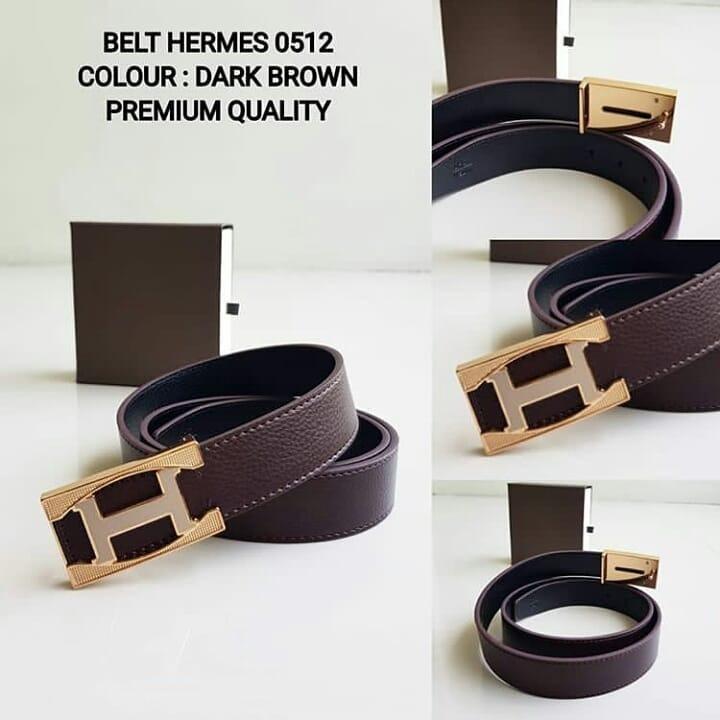 Ikat Pinggang hermes 0512 Dark Brown Logo Gold