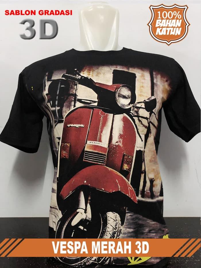 PROMO TERLARIS - kaos baju distro drag racing VESPA MERAH 3D