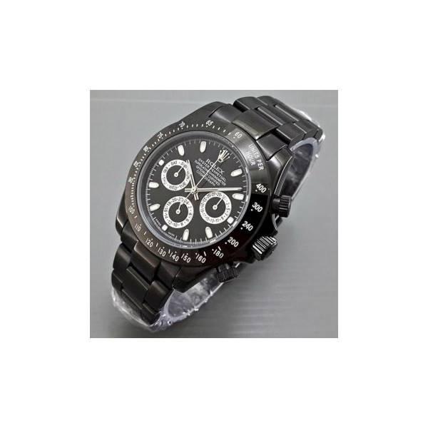 Jam Tangan Pria / Cowo Rolex Daytona Rantai Full Black
