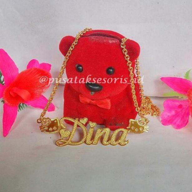 Jual Kalung Nama Gold Lapis emas 24 karat bisa cetak sesuai nama