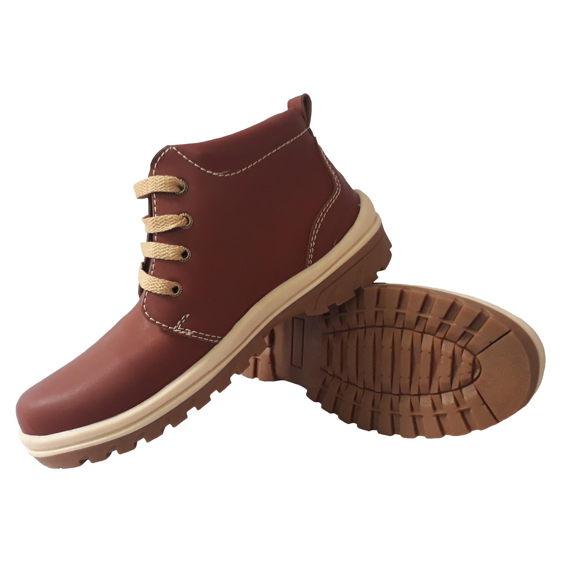 Sepatu Safety/Boots/Biker Pria - Coklat Mocca