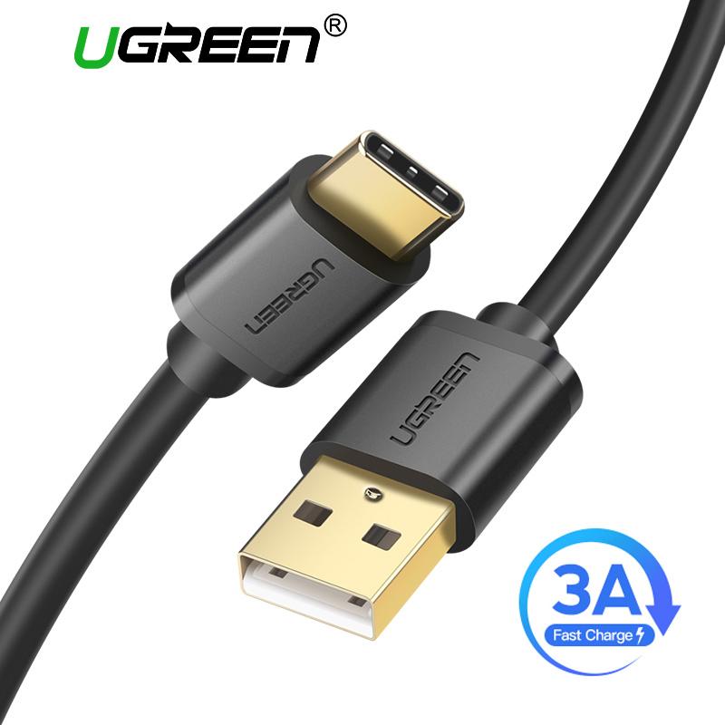 UGREEN 2Meter Type C Kabel Fast Charging Kabel 5V3A Fast Sync Data Cable for Samsung Note 8/S8/S9 Nexus 6P 5X Handphone Nintendo Switch Type-C Cable(Black)