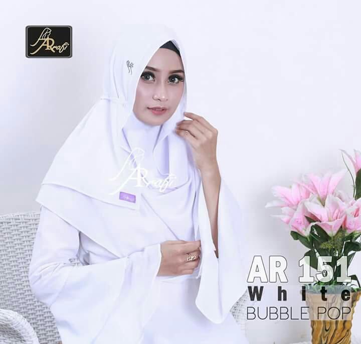 Jilbab Arrafi AR 151 (White) pashtan Talita pashmina daily