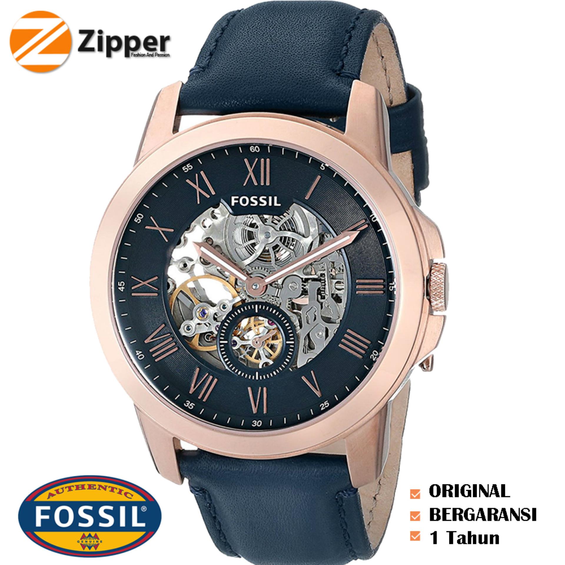Daftar Harga Jam Tangan Fossil Blue Termurah Terbaru November 2018 Jam Tangan Pria Tali Kulit Fossil ME3054 ME3061 ME3105 Grant Blue Brown Skeletal