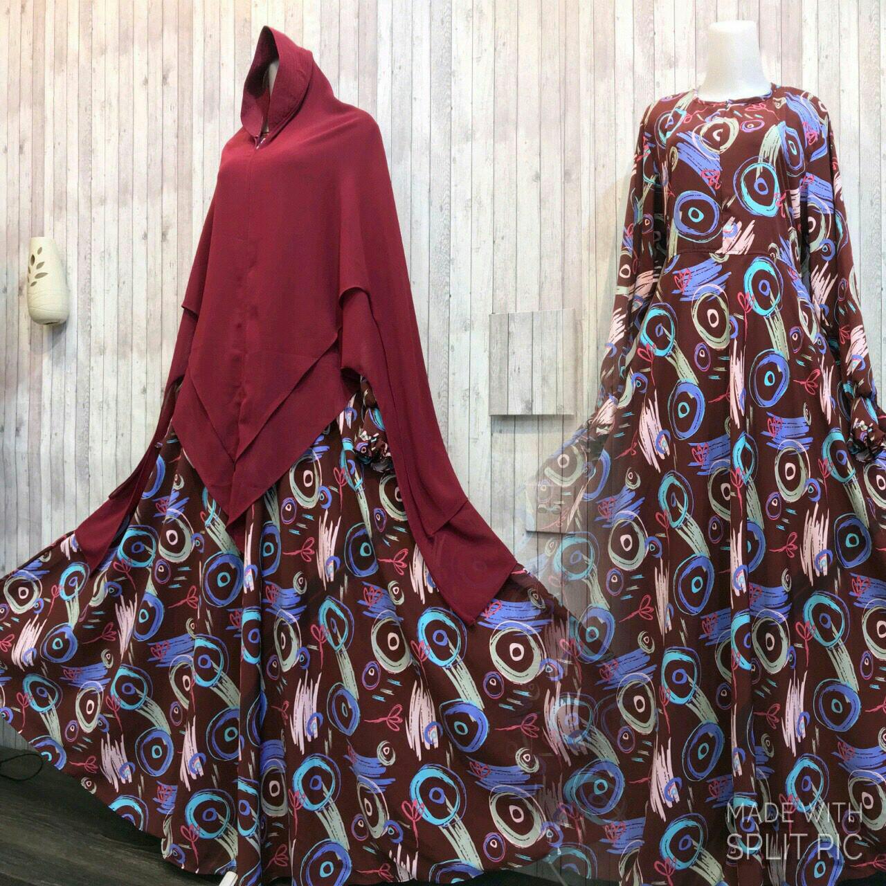 Adzra Gamis Murah syari /busana muslim wanita - Delia Dress - Maroon