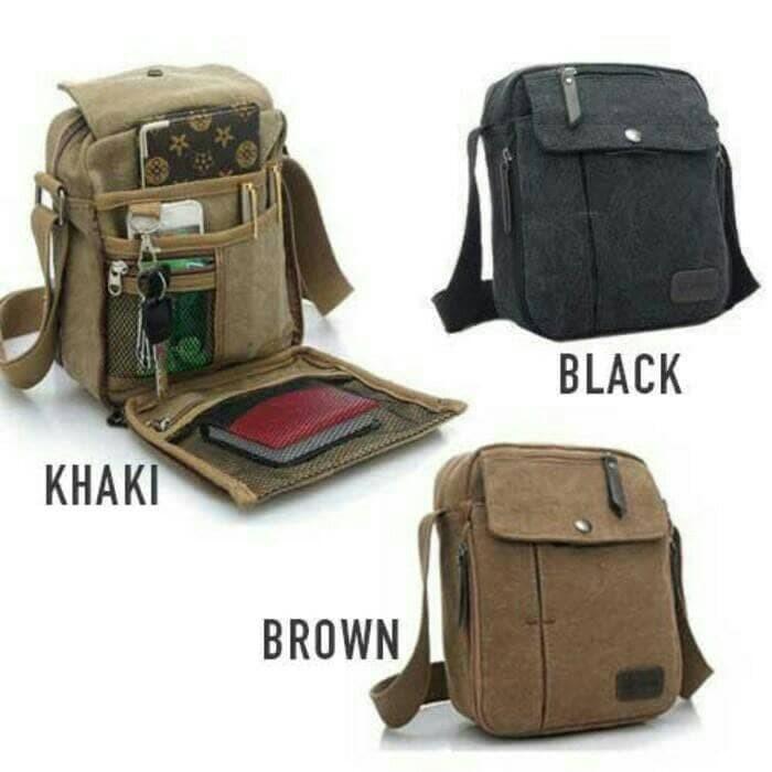tas selempang pria / tas selempang pria kulit / tas selempang pria eiger / tas selempang pria polo / tas selempang pria keren / tas selempang pria bodypack / Tas selempang kanvas RYH-HW (impor multifungsi) - khaki DISKON MURAH!!!