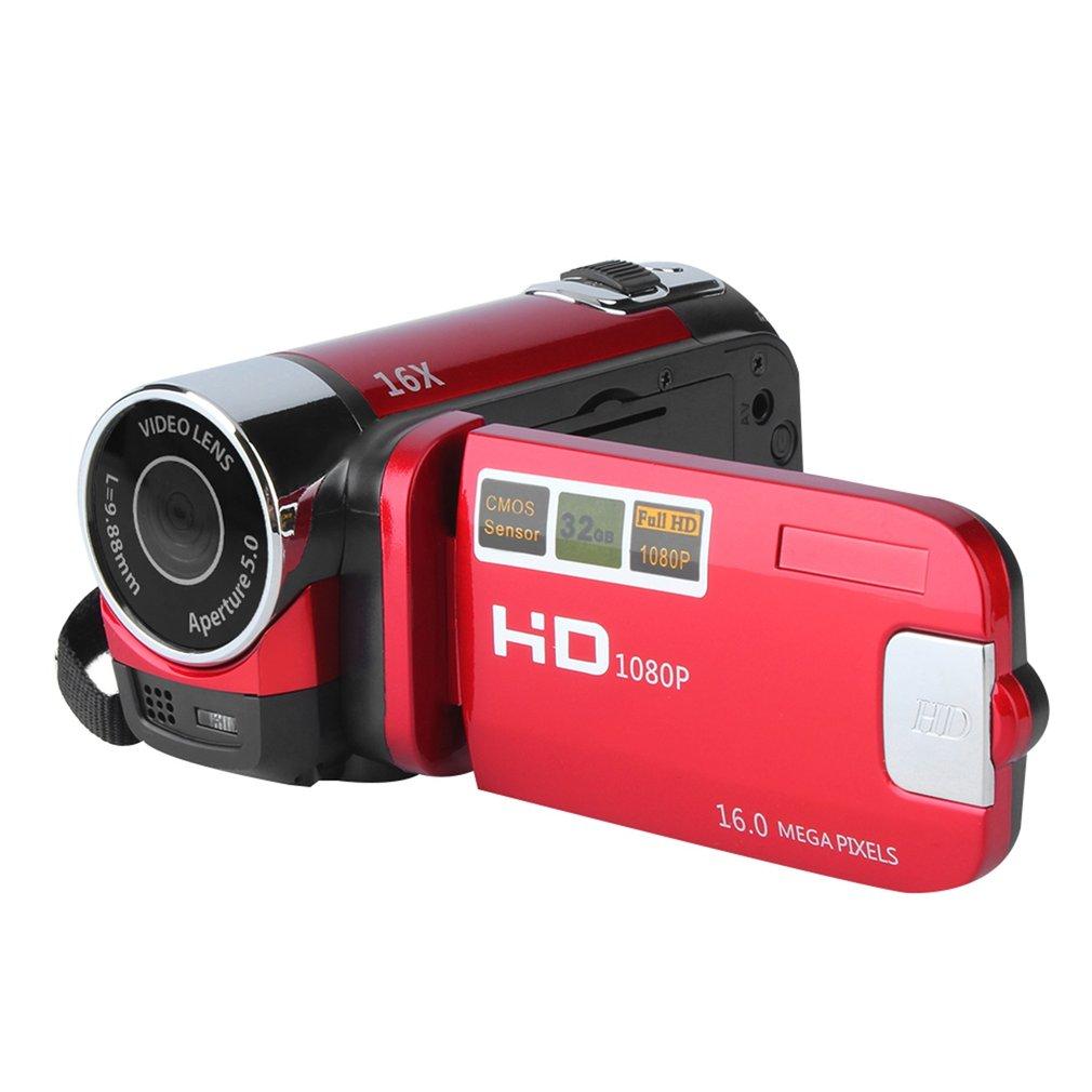 Qnstar 2.7 Inch TFT LCD HD 720 P Kamera Perekam Video Kamera Digital 16X Zoom DV Kamera Merah EU