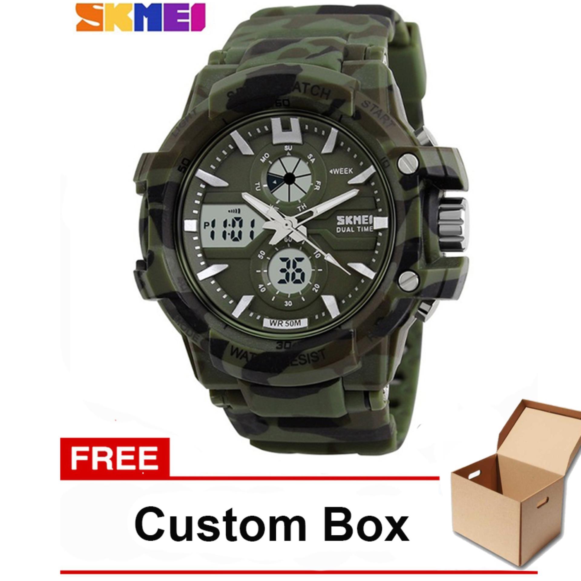 List Harga Power Amplifier Buatan China September 2018 Murah SKMEI 0990 Jam Tangan Pria S Shock Dual Time Sport Water Resistant 50M Hijau