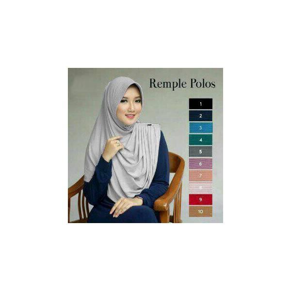 Promo Hari Ini Jilbab Instant Remple Polos Tren Baru Untuk Lebaran
