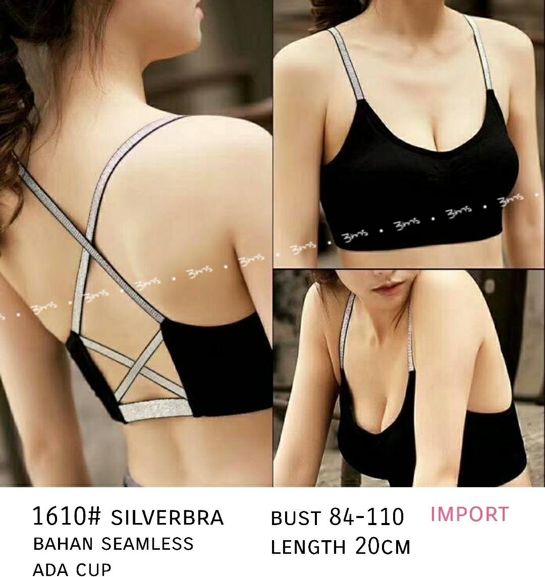 Princess Wardrobe - Silver Bra / Sport bra / Gym Bra / Fashion Bra