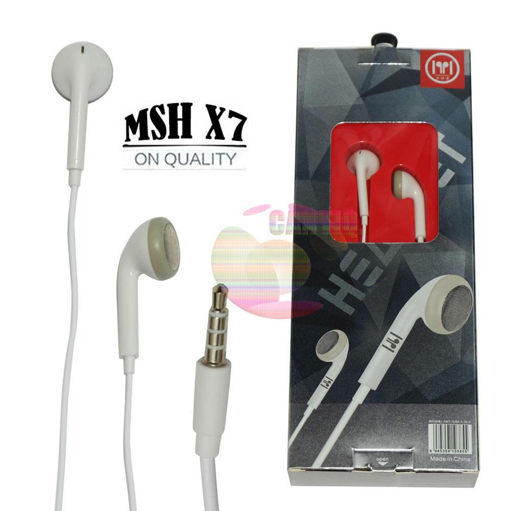 MSH X7 Universal 2 fungsi Earphone untuk Android Handsfree general untuk oppo / earphone for samsung / earphone untuk xiaomi / earphone untuk asus / Headset Untuk PC - Putih / White