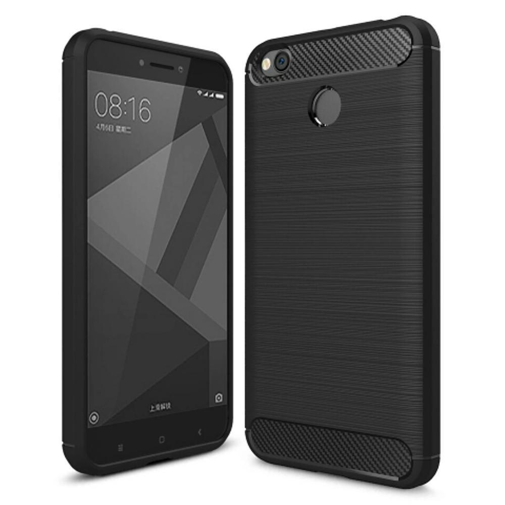 Softcase iPaky Carbon Fiber Shockproof Hybrid Case for Xiaomi Redmi 4X - Hitam