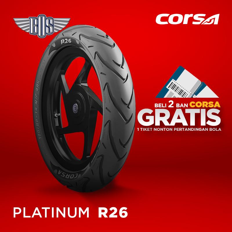 Ban Motor Corsa (FRONT) R26 70/80-17 TUBELESS -Gratis Jasa Pasang