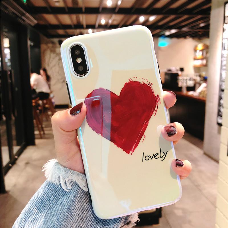 Trendi Casing HP Besar Cinta Casing Lunak 7 Plus Baru Cahaya Biru