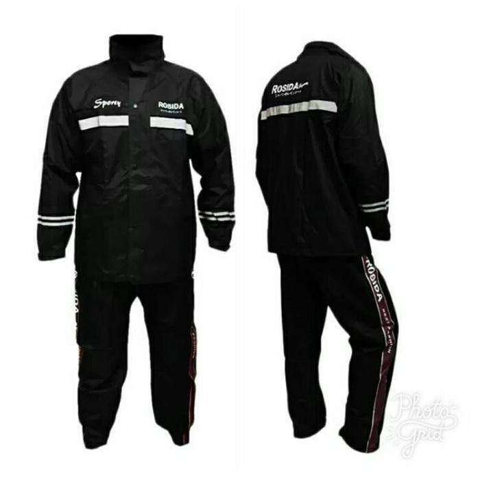 Jas Hujan Rosida R882 Sporty Edition Warna Hitam | Black