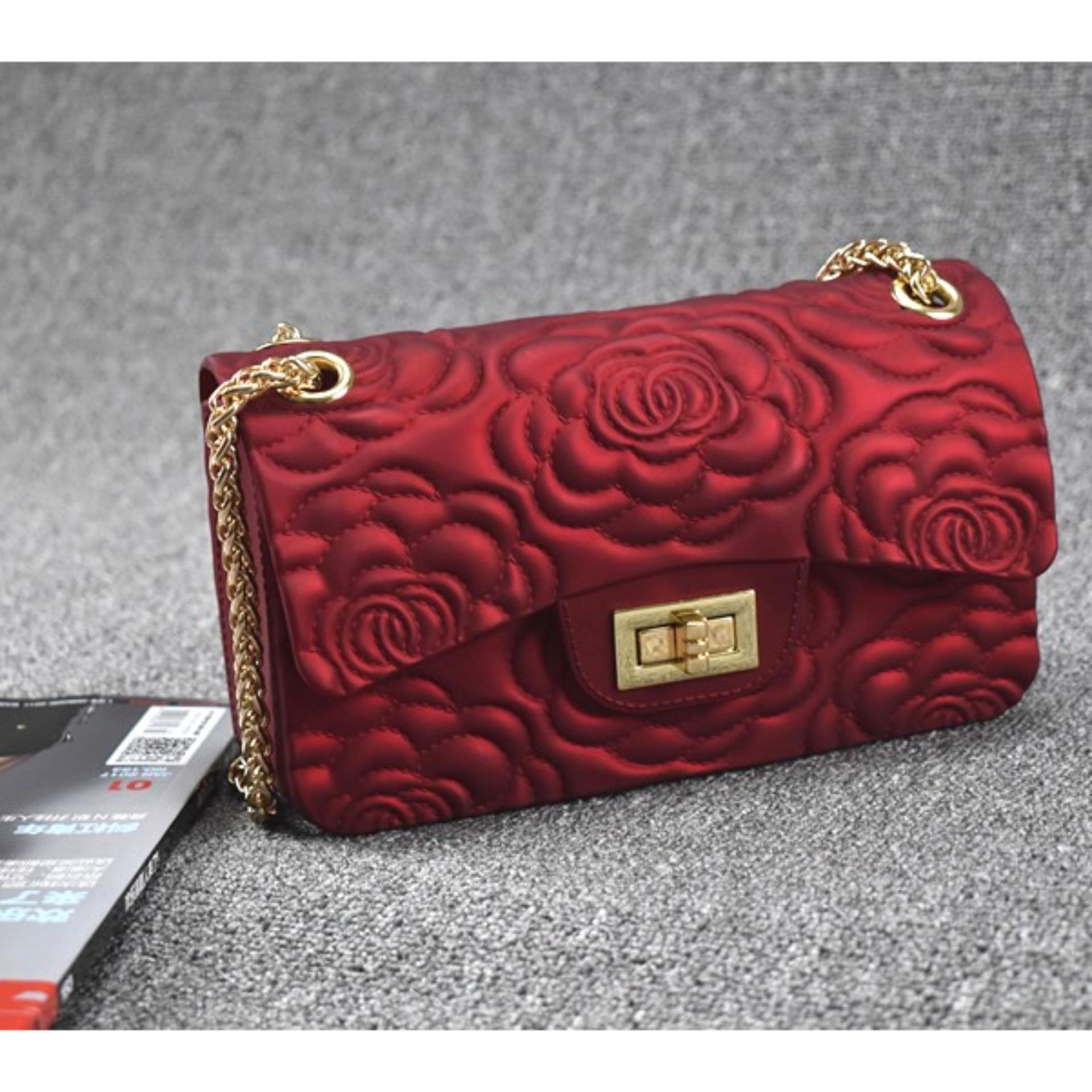 JCF Tas Jelly PREMIUM IMPORT Dove Matte Floral Flowery Fashion Anak Remaja Dan Dewasa Mewah Cantik Jelly Sling Teenager And Adult Mini Candy Bag Bagus High Quality