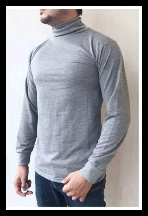 Baju Kaos Turtleneck Turtle Neck Pria Lengan Panjang