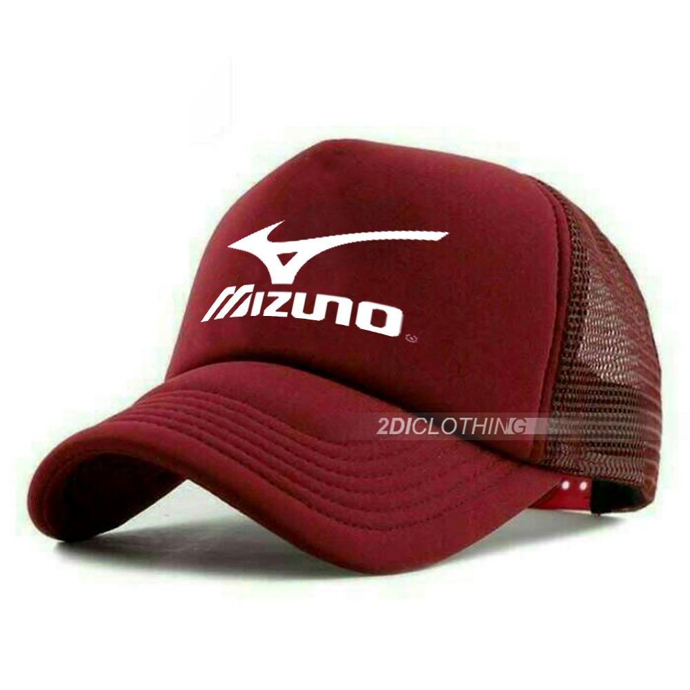 Topi distro trucker mizuno maroon casual premium quality