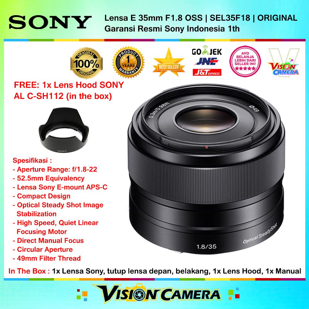 Sony 35mm f/1.8 OSS Alpha E-mount Prime Lensa Mirrorless for Sony Alpha 6000 a5100 a6300 - Garansi Resmi