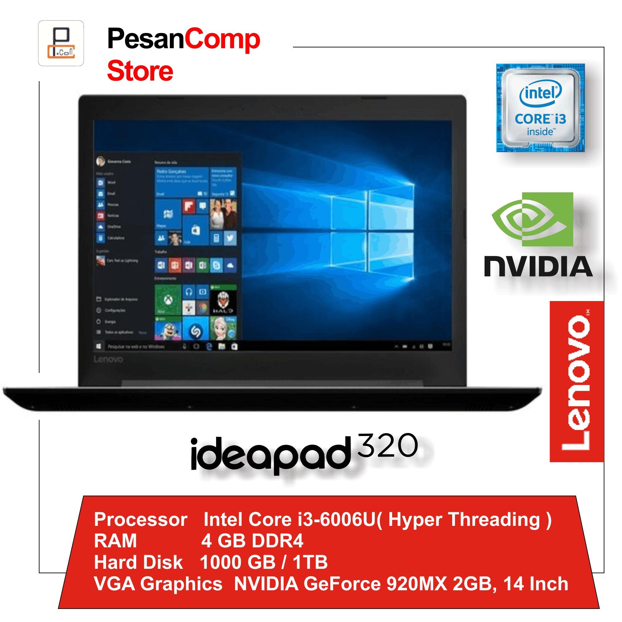 Lenovo IdeaPad 320-14ISK Intel i3-6006U / NVidia GeForce 920MX 2GB / 4GB DDR4 / 1 TB / DOS / 14 Inch / Slim Desain / Garansi Resmi Lenovo Indonesia