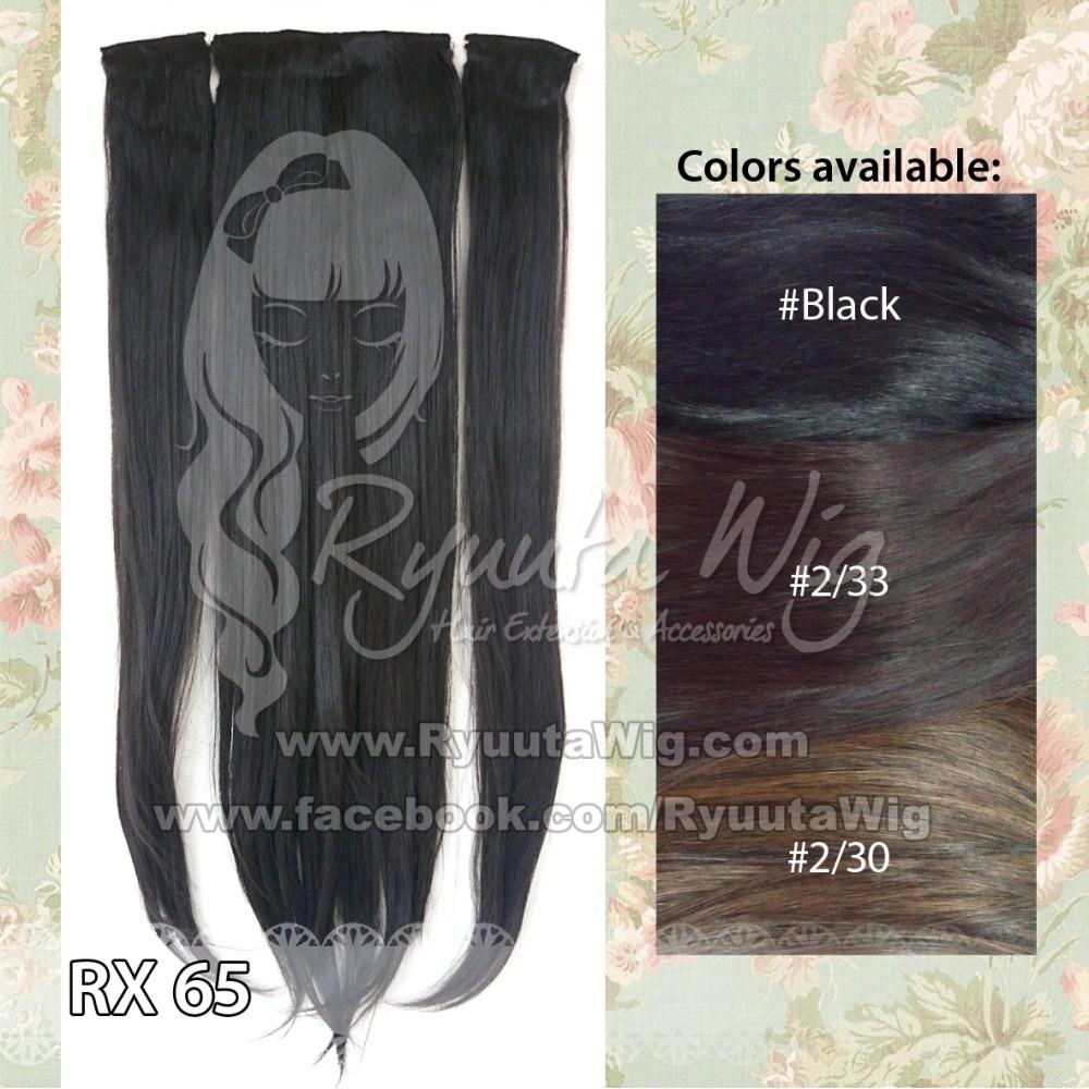 3 pcs layer hair extension clip hairclip LONG panjang lurus curly wavy Variasi Straight Black