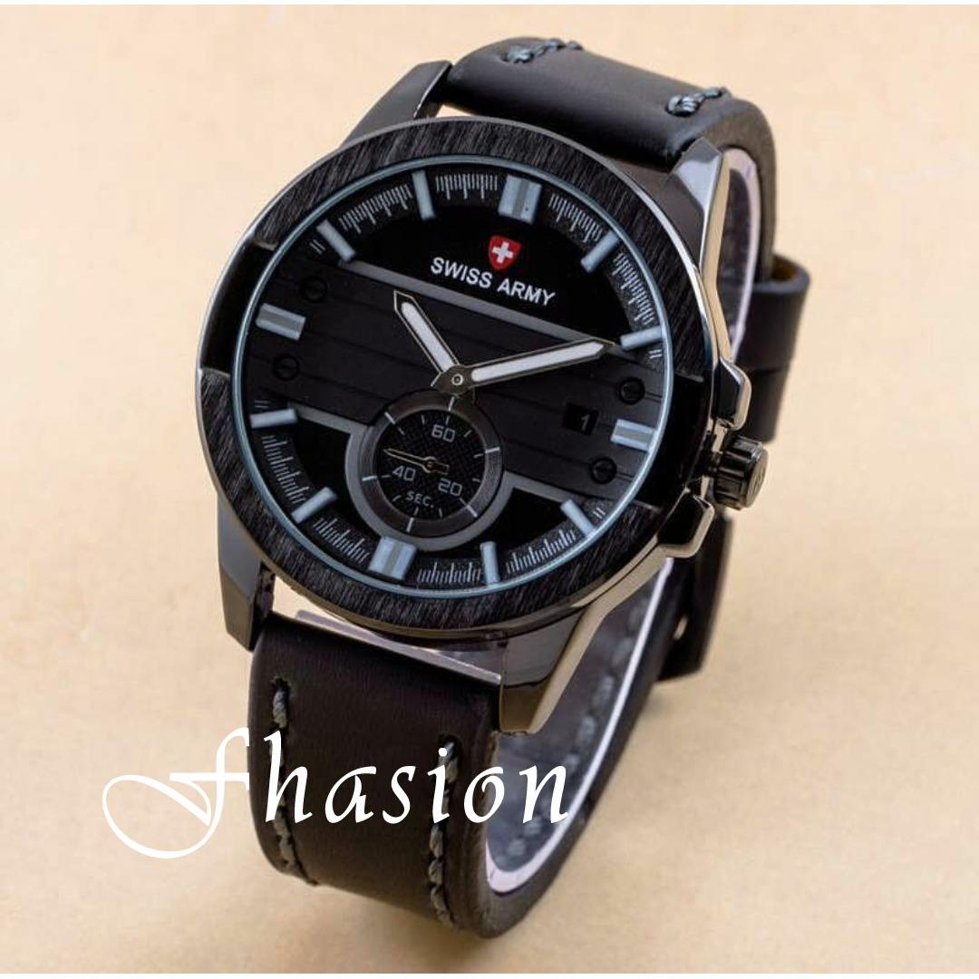SWISS ARMY – Toko Grosir Jam Tangan Sport Formal Fashion Kasual Swiss Army Tali Kulit Premium Genuine Leather Crono Tanggal Aktif Pria Cowok Laki Laki Model Terbaru Termurah Terlaris 2017 Keren Elegan Analog Swiss Army SA6410 Murah