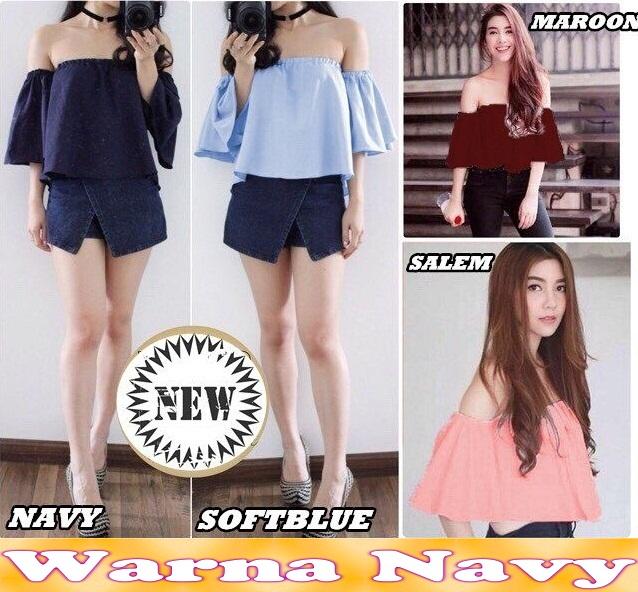 Popuri Fashion Blouse Sabrina Banvelos - Navy - Twiscone Blouse Baju Atasan Wanita Murah Baju Kekinian Cewek Blouse Cewe Atasam Baju Atasan Bluse Bluose Atasan Wanita Blose Bluss Baju Wanita Blousr Blousw Baju Blouse Blouss Blus Atasan Murah Blous