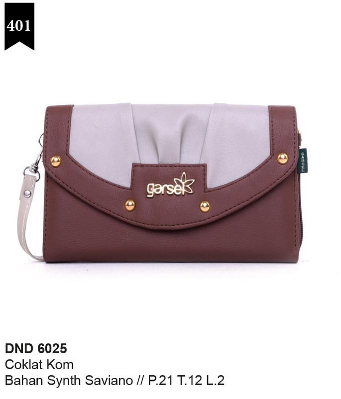 Garsel Fashion Dompet Wanita - bahan sintetis savian - 21x12x2 Murah & berkualitas (Coklat Kom