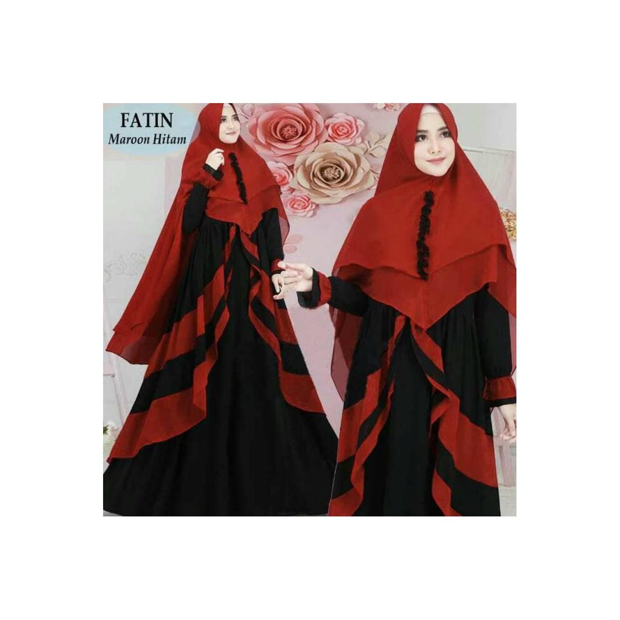 BAJU MUSLIM WANITA MERK BAJU BUSANA MUSLIM GAMIS FATIN SYARI ABU