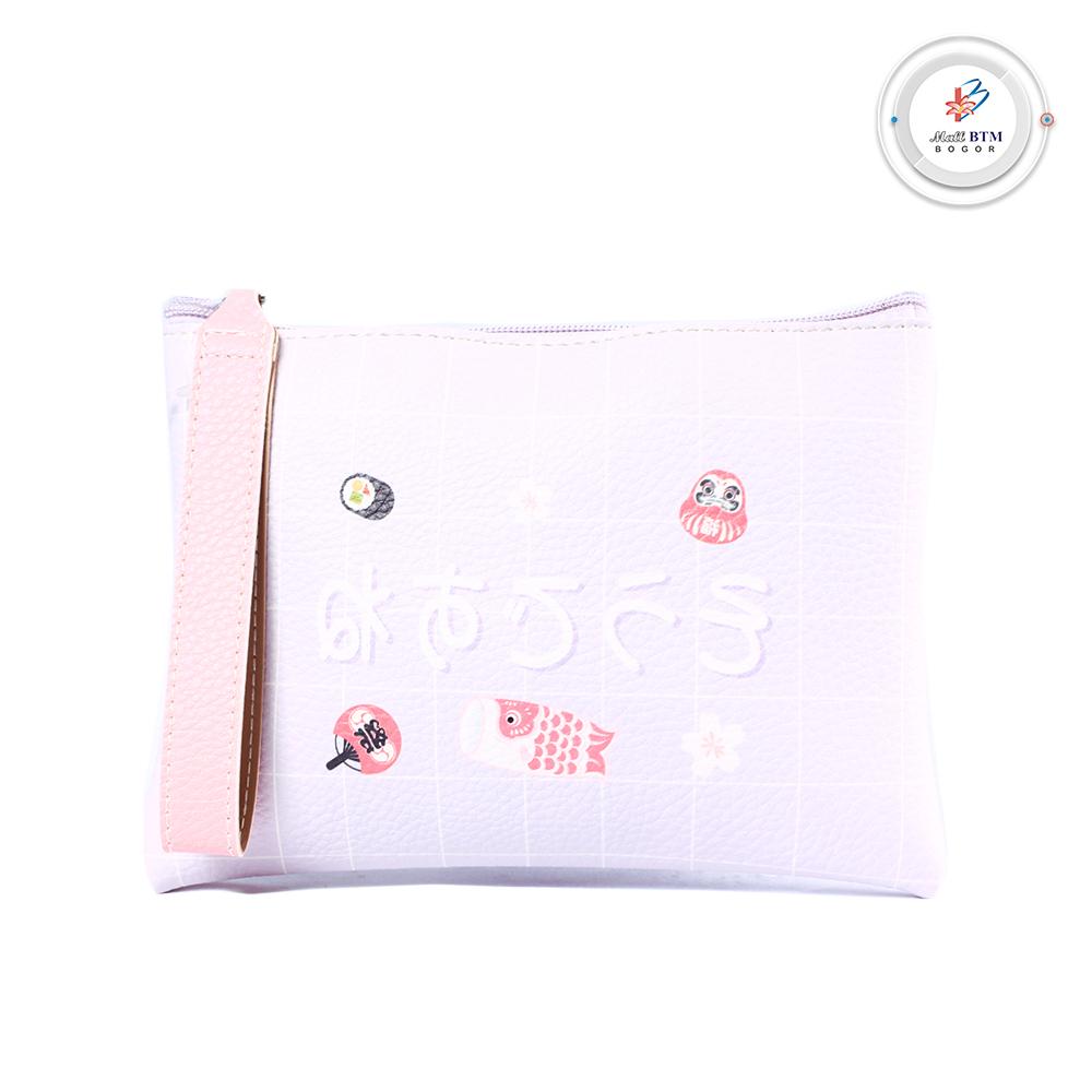 Mall BTM Bogor - Kimso Pouch Lucu Motif Kotak-kotak Harga Murah - Ungu