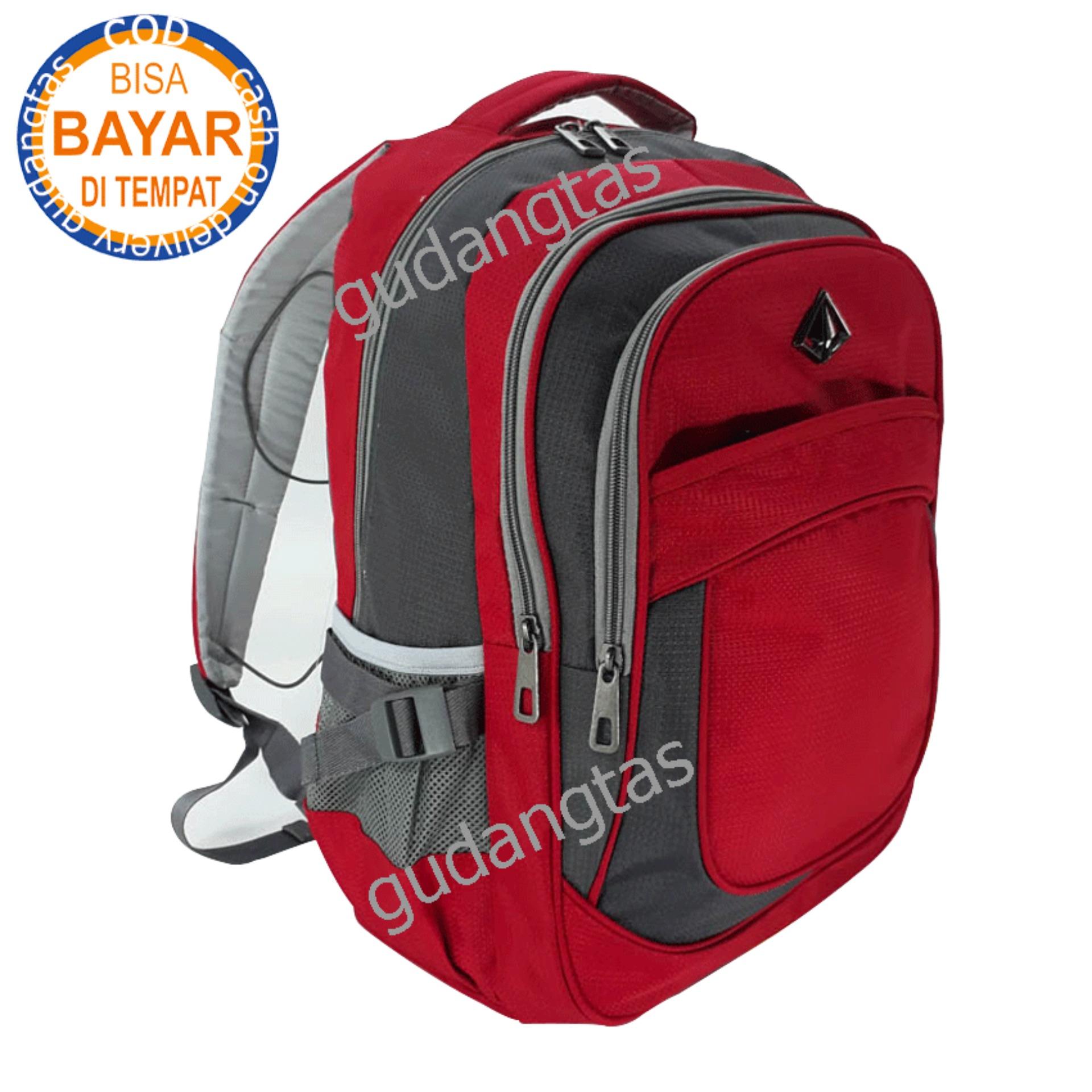 Alto Super Tas Sekolah Tas Kuliah Tas Travelling 79157 Ransel Laptop MERAH + Raincover
