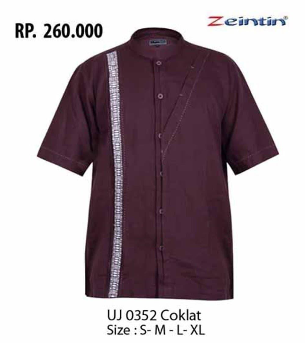 Termurah Zeintin Baju KOKO Pria Bahan Cotton Kode UJ 0352 Coklat