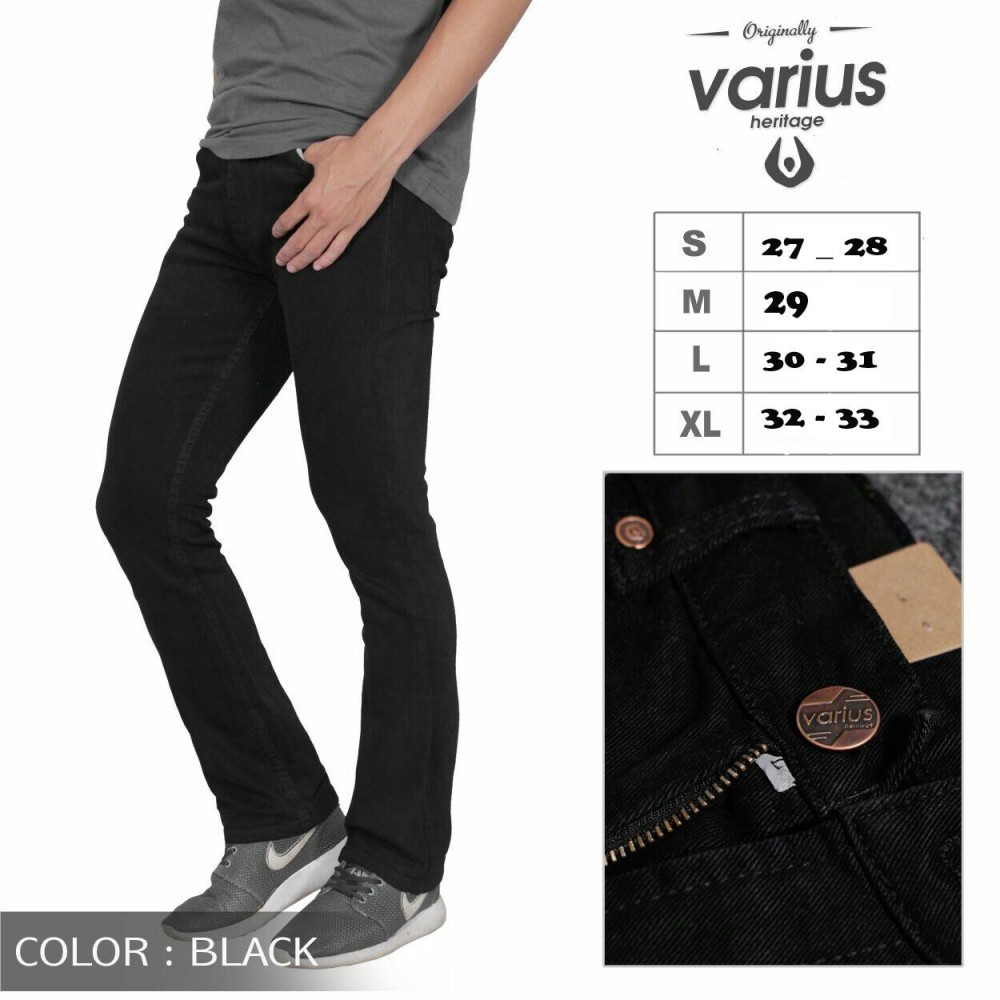 Awf Celana Jeans Denim Cutbray Pria - Hitam Pekat  
