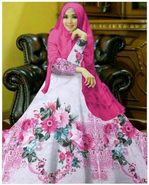 gamis syari ROSEMARY BIG SIZE/JUMBO/XXL bahan katun jepang plus khimar