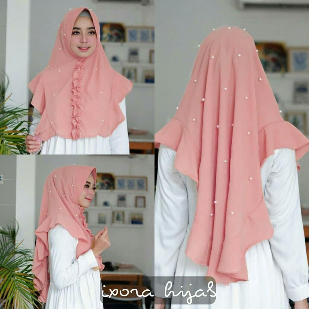 JILBAB INSTAN MURAH / Khimar Syari Mutiara Dusty / BERGO INSTAN / FASHION WANITA / GAMIS SYARI / JILBAB SYARI / PASHMINA INSTAN