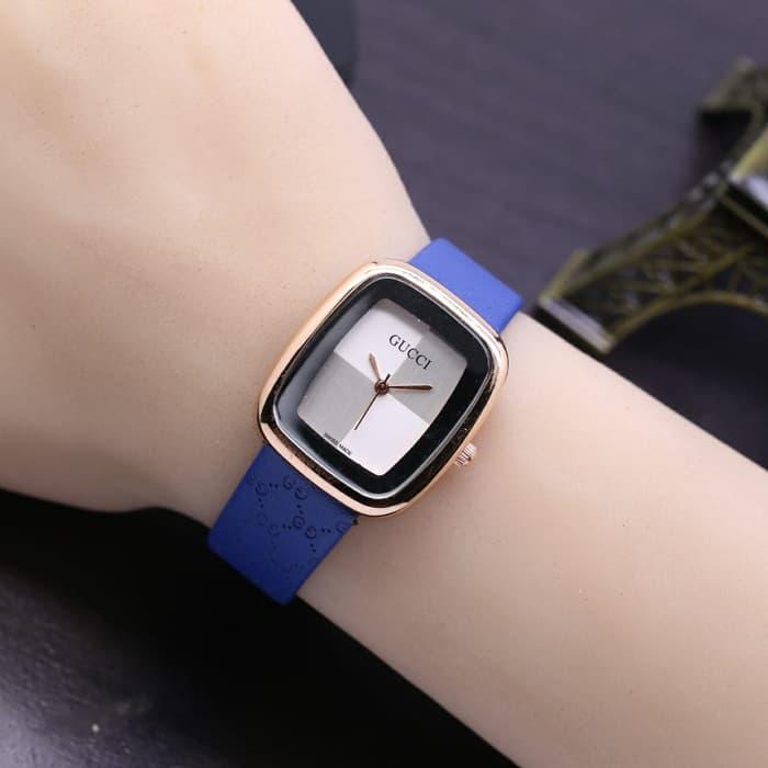 Jam Tangan Wanita / Cewek Murah Gucci Mini Leather Blue