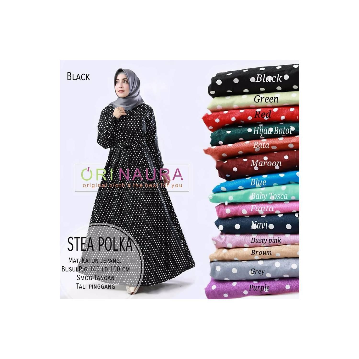Promo BAJU GAMIS WANITA KATUN JEPANG POLKADOT ORIGINAL jos