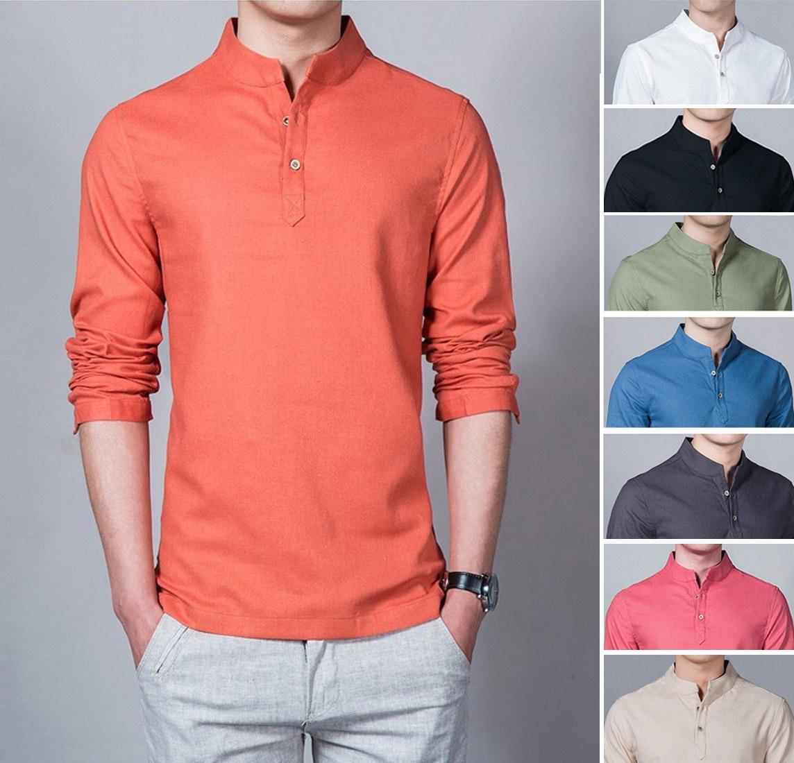 Kemeja Pria Baju Koko Shaquile Biru Polos Tersedia 8 Warna Grosir Kemeja Muslim Gamis Pria Murah Distro