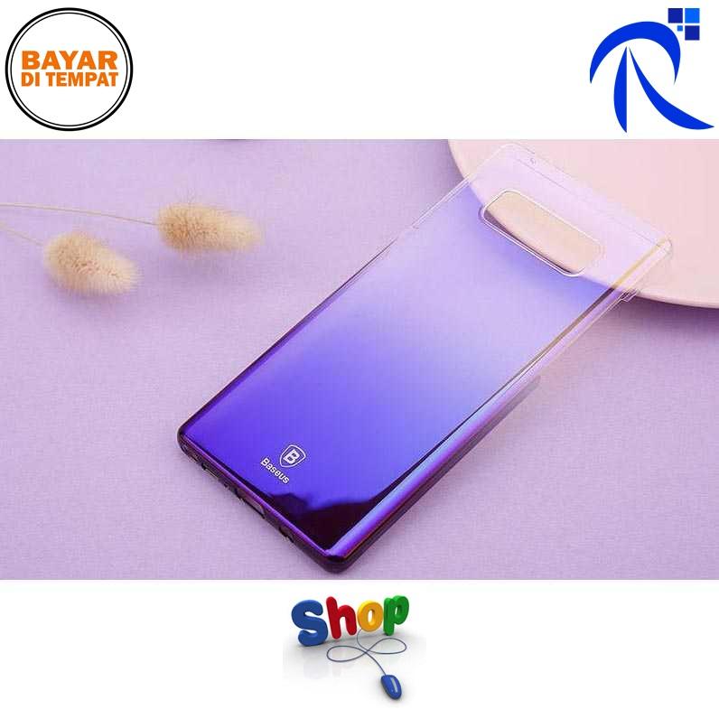 Baseus Glaze Hardcase for Samsung Galaxy Note 8 - Purple / Ungu Hardcase Casing Pelindung Hp Kuat Awet Unik Gradatation Gradasi Color Berkualitas Original FREE ONGKIR