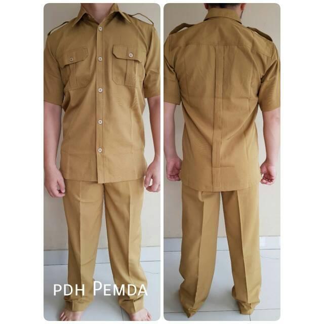 RESTOK Baju safari seragam khaki,putih hitam,dongker PDH PNS/Pemda/Guru/Security/Driver Pria/Laki