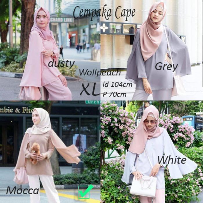 Baju Atasan Wanita Cempaka Cape Tunik Blus Muslim