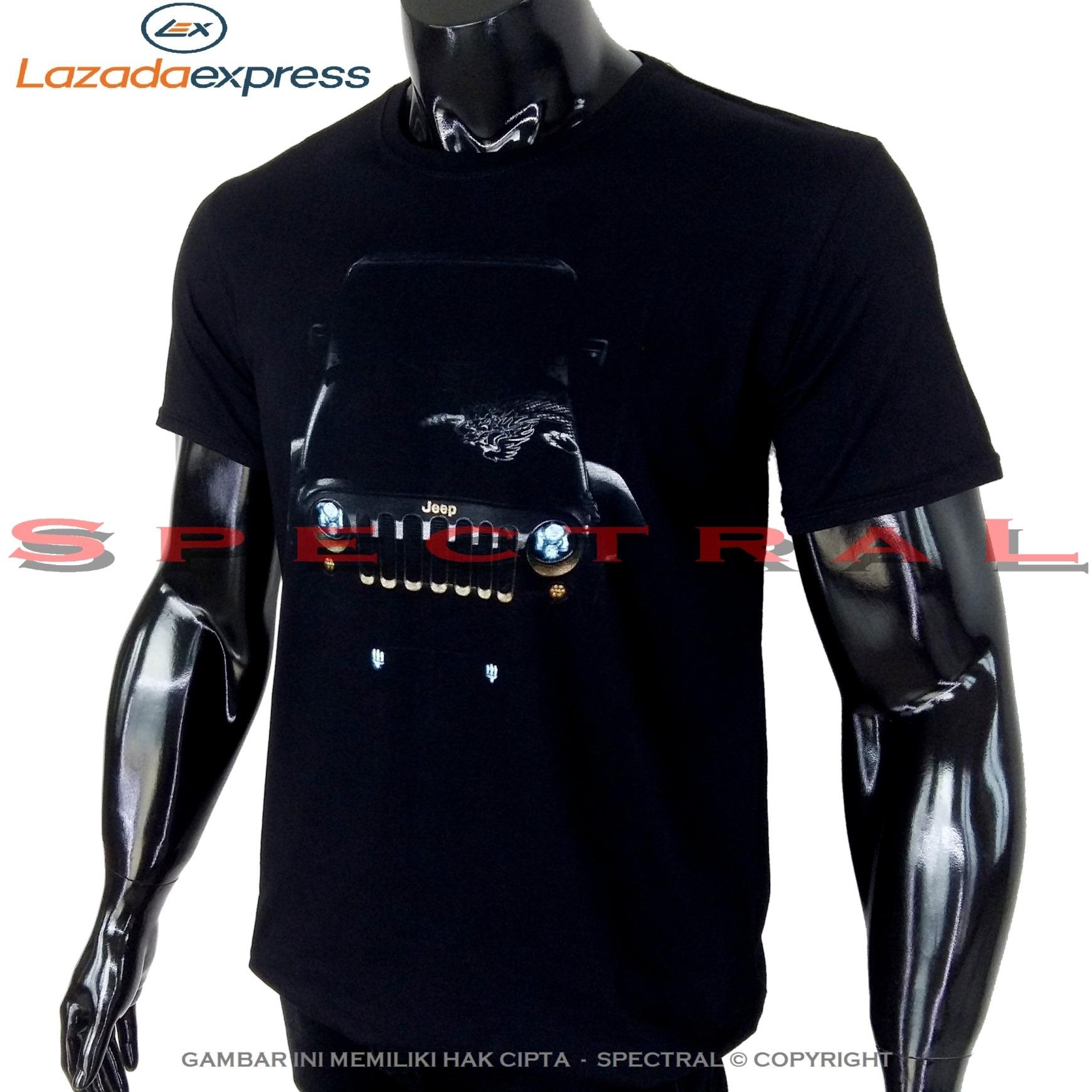 Spectral – JEEP LAMPU 100% Cotton Combed 30s Kaos Distro Fashion T-Shirt Atasan Oblong Baju Pakaian Polos Shirt Pria Wanita Cewe Cowo  Lengan Murah Bagus Keren Jaman Kekinian Jakarta Bandung Tumblr Gambar Mobil Otomotif Balap Racing Sport Hitam