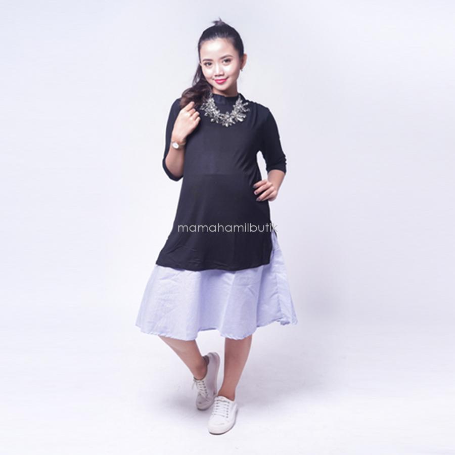 Ning Ayu Baju Hamil Dress Korea Stayle Cantik Modis - DRO 902 / Baju Menyusui Lengan Panjang / Baju Atasan Menyusui / Baju Menyusui Muslimah / Baju Muslim Wanita untuk Ibu Menyusui/ Baju Hamil Untuk Kerja / Baju Hamil Untuk Kerja Modis