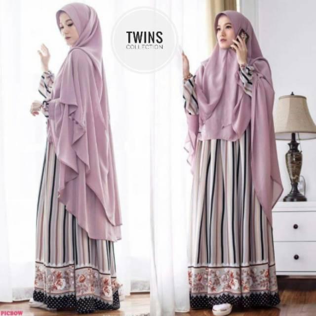 (TERBARU) Gamis Shabby Black / Gamis Lyra Virna / Gamis Muslim / Gamis Wanita Kekinian (GAMIS Fit XL+HIJAB)