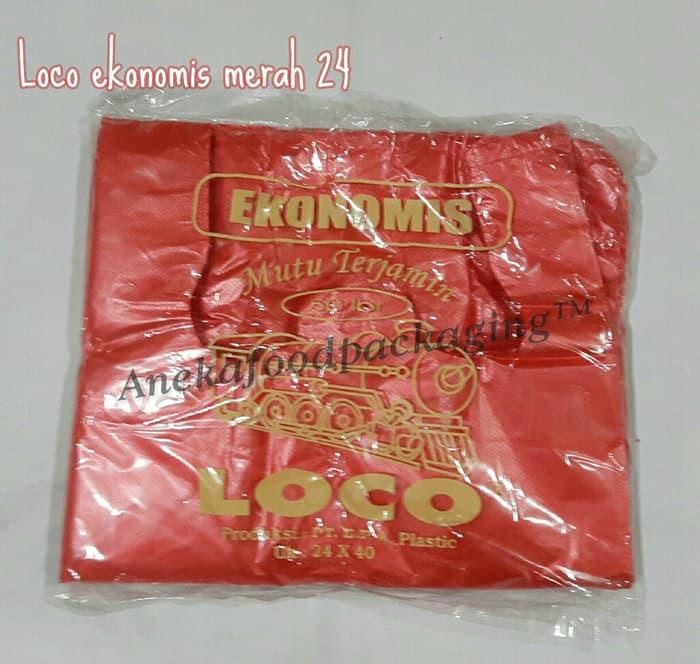 Kantong Plastik Loco Merah Ekonomis Uk. 24 - ready stock