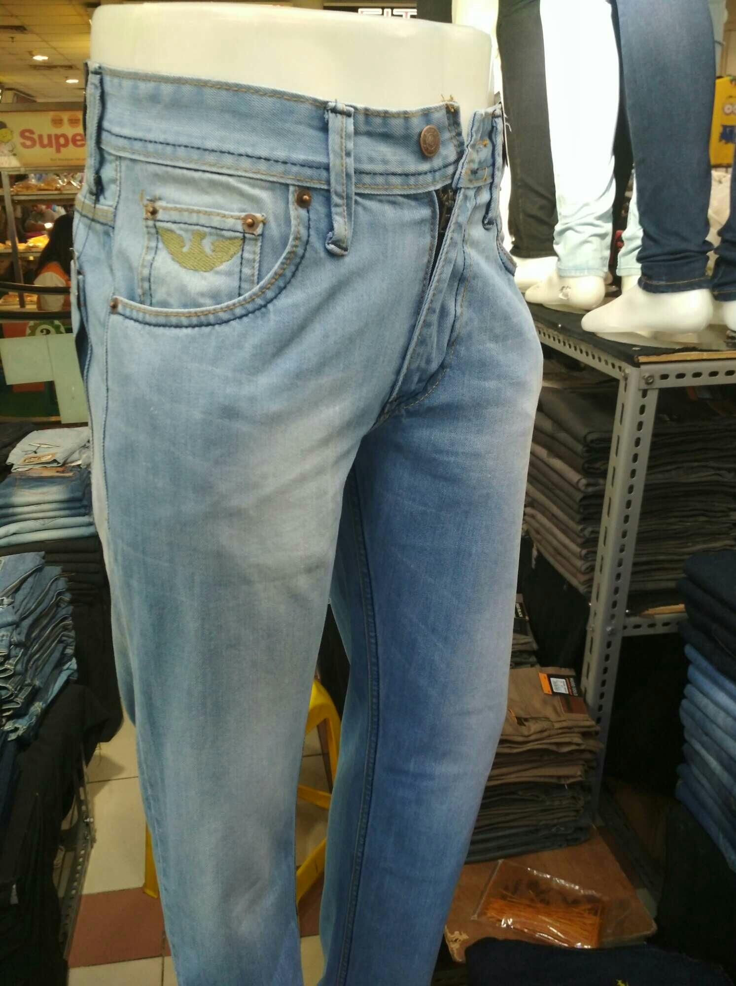 Buy & Sell Cheapest ARMANI JEANS HERREN Best Quality Product Deals Celana panjang reguler standar pria biru muda