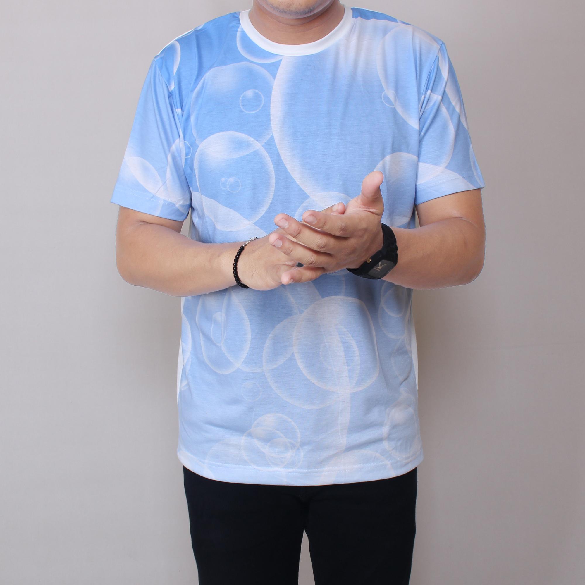 Zoeystore1 5984 Kaos Putih Motif BALON Pria Lengan Pendek Baju Kaos Distro Casual