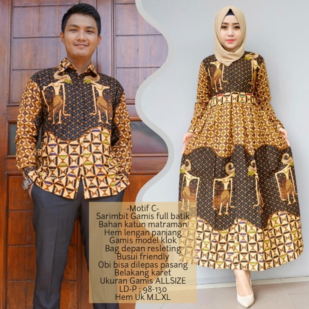 promo setelan keluarga baju sarimbit gamis batik keluarga terbaru bahan katun BSG623C